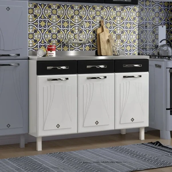 Montagem e Instalação de Armário de Cozinha de Aço 3 arm aco balc